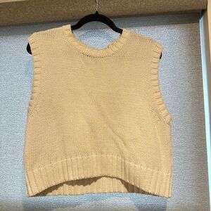 Zara Cream Knit Sweater Vest